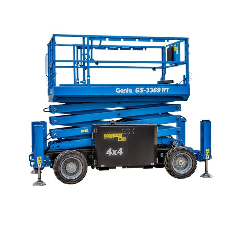 Genie GS-3369RT 33' Rough Terrain Scissor Lift (With Outriggers)