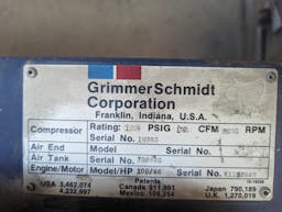 1993 Grimmer Schmidt 100 CFM Air Compressor